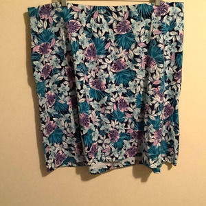 J.Jill Womens Allover Floral Print Pull On Pocketed Skirt Plus Size 2x